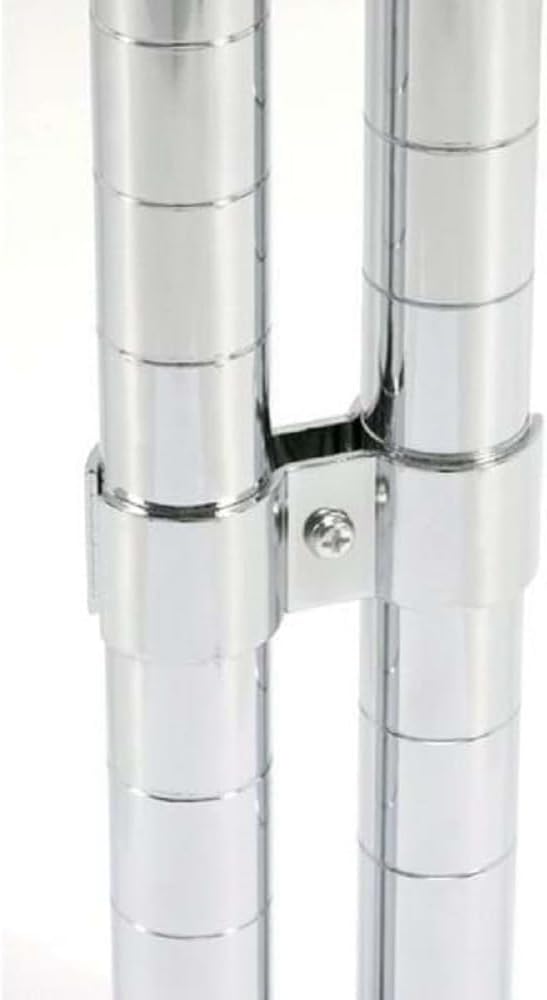 TrueCraftware- 3-1/4" x 7/8" x 1-3/8" Post Clamp Iron Set of 4- Post Clamps to Join Wire Shelving Units for Shelving Unit Steel Wire Rack Storage Shelving Organizer Home Kitchen Restaurants