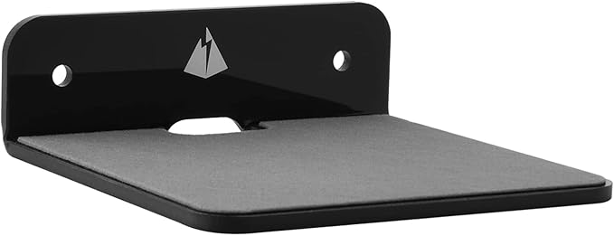 TXEsign Small Wall Shelf Speaker Stand, Mount for Webcam, Cell Phones, Mesh Router, Display Shelf Acrylic (Black)