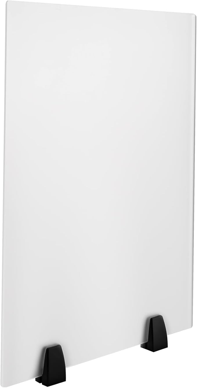 Desk Privacy Panels, 24 x 18 inches, 2PCS Acrylic Clamp-on Desk Dividers, Dual Frosted Plexiglass Office Partitions