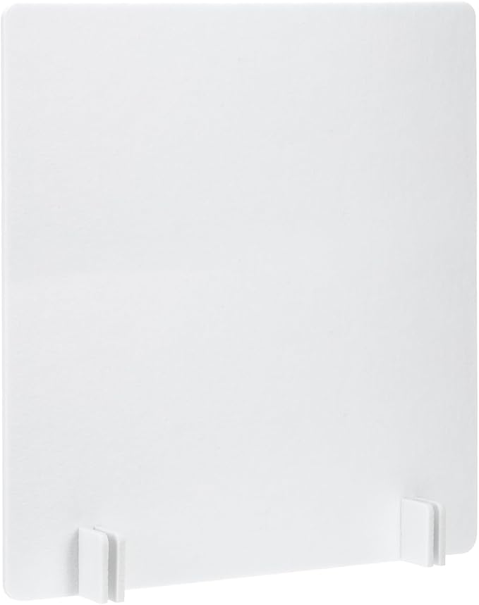 PATIKIL Desk Dividers 24" x 24", 1 Pack Desk Privacy Panel Freestanding Noise Reducing Partition Acoustic Panel with 4Pcs Support Feet for Testing Office Home Library, Pure White Style B