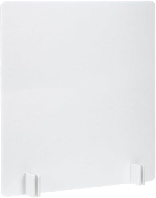 PATIKIL Desk Dividers 24" x 24", 1 Pack Desk Privacy Panel Freestanding Noise Reducing Partition Acoustic Panel with 4Pcs Support Feet for Testing Office Home Library, Pure White Style B