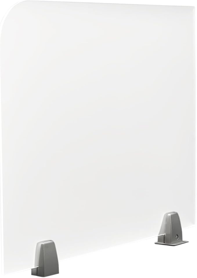 Desk Privacy Panel, Desk Divider, Desks Partition, Frosted Acrylic Desktop Privacy Panel with Stable C-Clamp for Home Office School Retail Clinic (2Pcs, 23 * 18 * 2in)