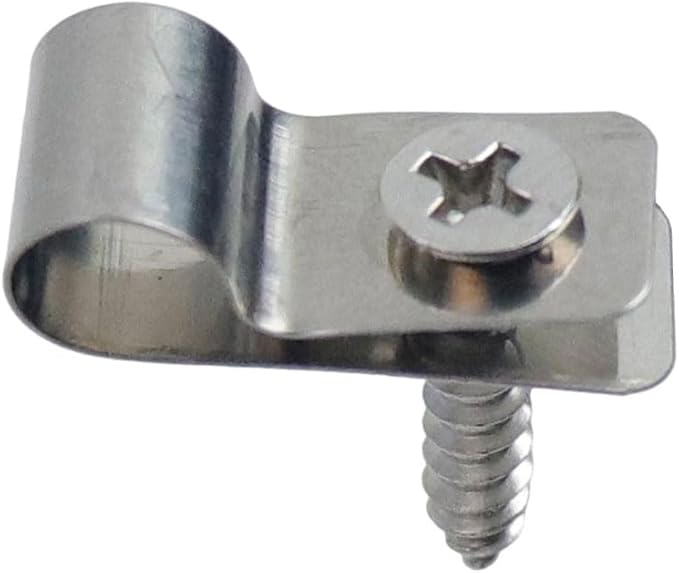 Antrader R-Type Cable Clips Cable Clamp,5mm/0.2" 304 Stainless Steel Cable Management Cord Organizer Cable Fastener Wire Clamp with Screws,100Pcs