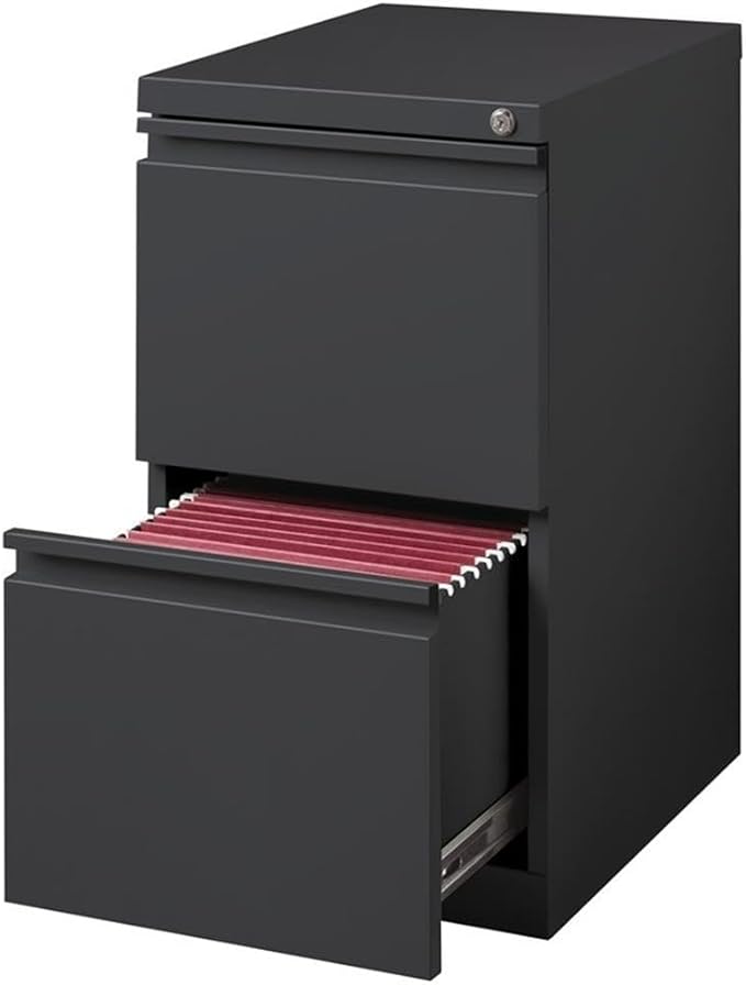 Hirsh Industries 20" Deep 2 Drawer Mobile File Cabinet File in Charcoal