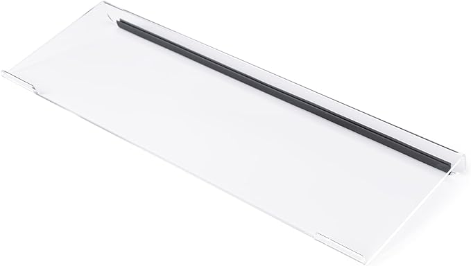 BOOMIBOO Clear Acrylic Tilted Computer Keyboard Holder for Ergonomic Typing, Keyboard Stand with Silicone Anti-Slip Strip, 17 x 5.7 Inch Keyboard Tray for Office Desk, Home, School