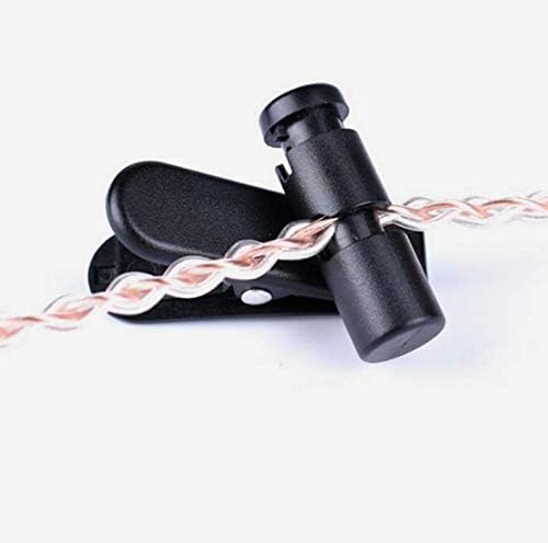 Headset Wire Clip for Earphone Wire, Fixed Cable on The Clothes, 2 Pcs Black Clips for Most Headset Wire