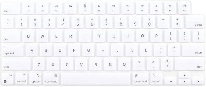 ProElife Keyboard Cover Skin for MacBook Air 13.6 inch 15 inch 2024 2023 2022 M3 M2 Chip A2681 A2941, Ultra Thin Keyboard Protector U.S Enter for 2024-2022 Air 13.6'' 15'' M3 M2 Accessory (White)