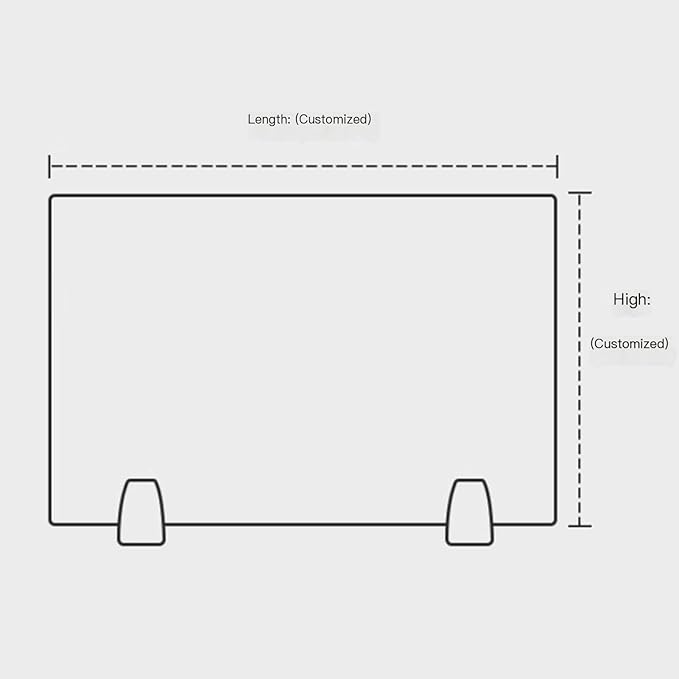 Free-Standing Desk Privacy Divider| Frosted Acrylic Panel with Clamps Ideal for Office, Students, and Glass Partitions(60X40CM/23.6X15.7IN)