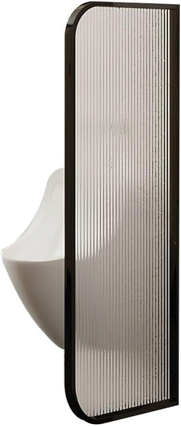 Desk Divider Urinal Partition Wall Divider，Translucent Glass Panels Bathroom Partition，Wall-Mounted Screen Toilet Partition Public Toilet Protection Divider(Schwarz,40x120 cm)