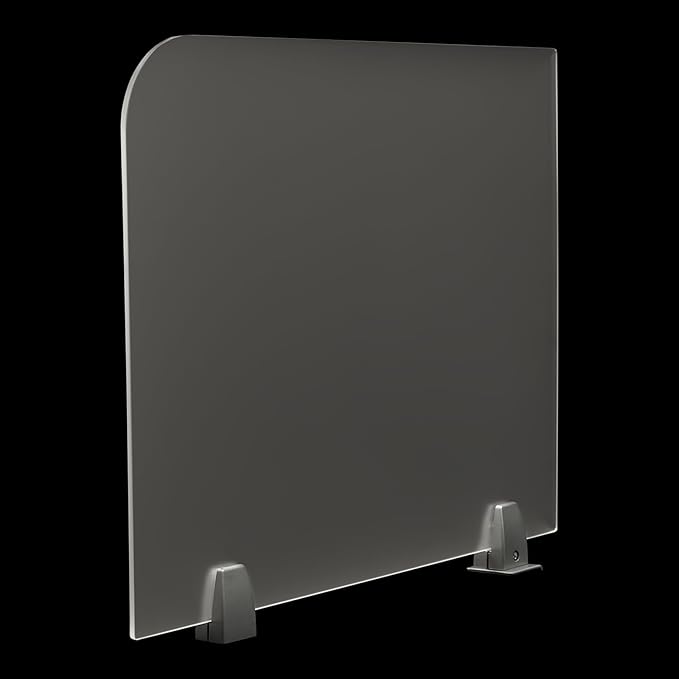 Freestanding Privacy Panel,23” x 18” Counter Desk Divider Acrylic Panels Holder Cubicle Divider for Office,School,Reception,Clamp-on Desk Partition,2 Pack