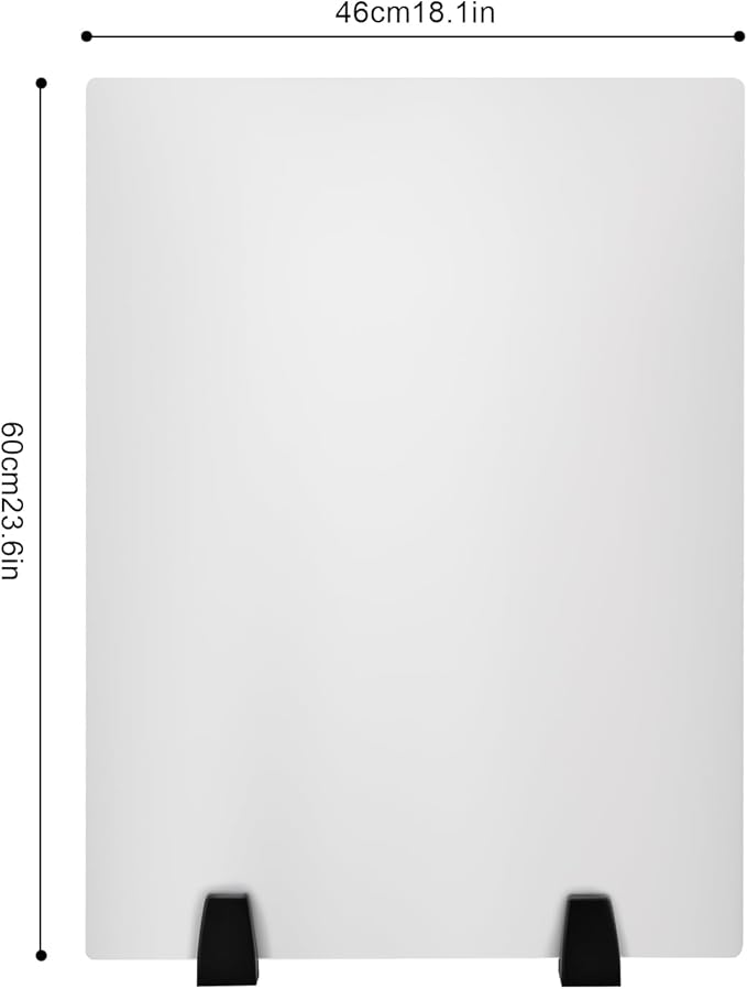 2 Pack Desk Privacy Panels, Clamp-on Acrylic Office Desk Divider, Office Partitions 24" x 18"