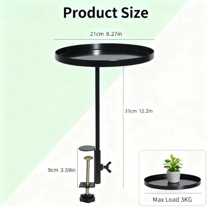 2Pack 8.3inch Adjustable Window Plant Shelves - Metal Clamp-on Windowsill Extension Tray, Floating Planter Stand for Indoor Plants Home Decor