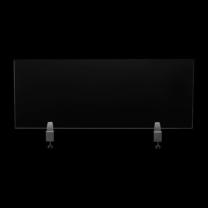 Freestanding Privacy Panel,47” x 18” Counter Desk Divider Acrylic Panels Holder Cubicle Divider for Office,School,Reception,Clamp-on Desk Partition