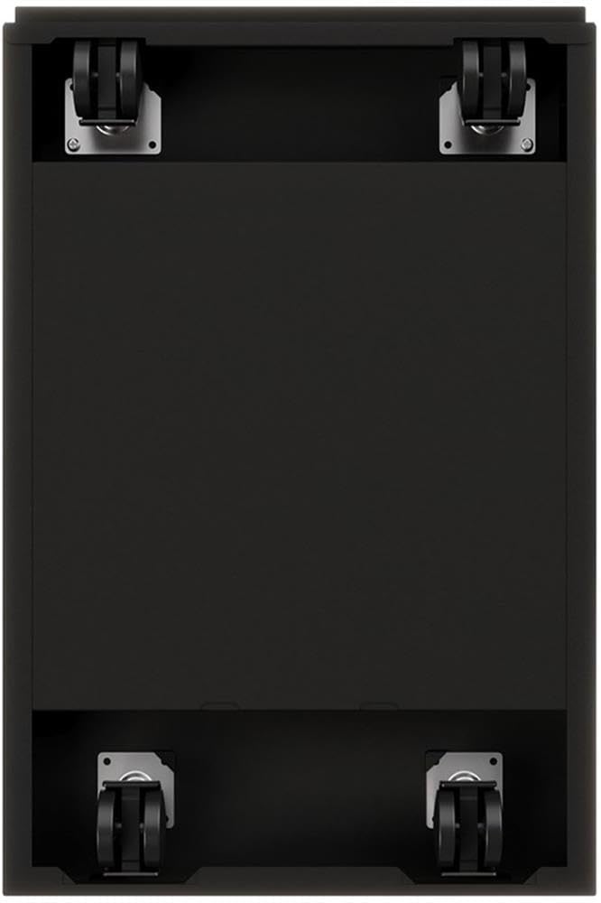 BOWERY HILL 20" 3-Drawer Modern Metal Mobile Pedestal Filing Cabinet in Black, Lockable, Sturdy Steel Construction, Mobile Office Storage, Durable Document Organization