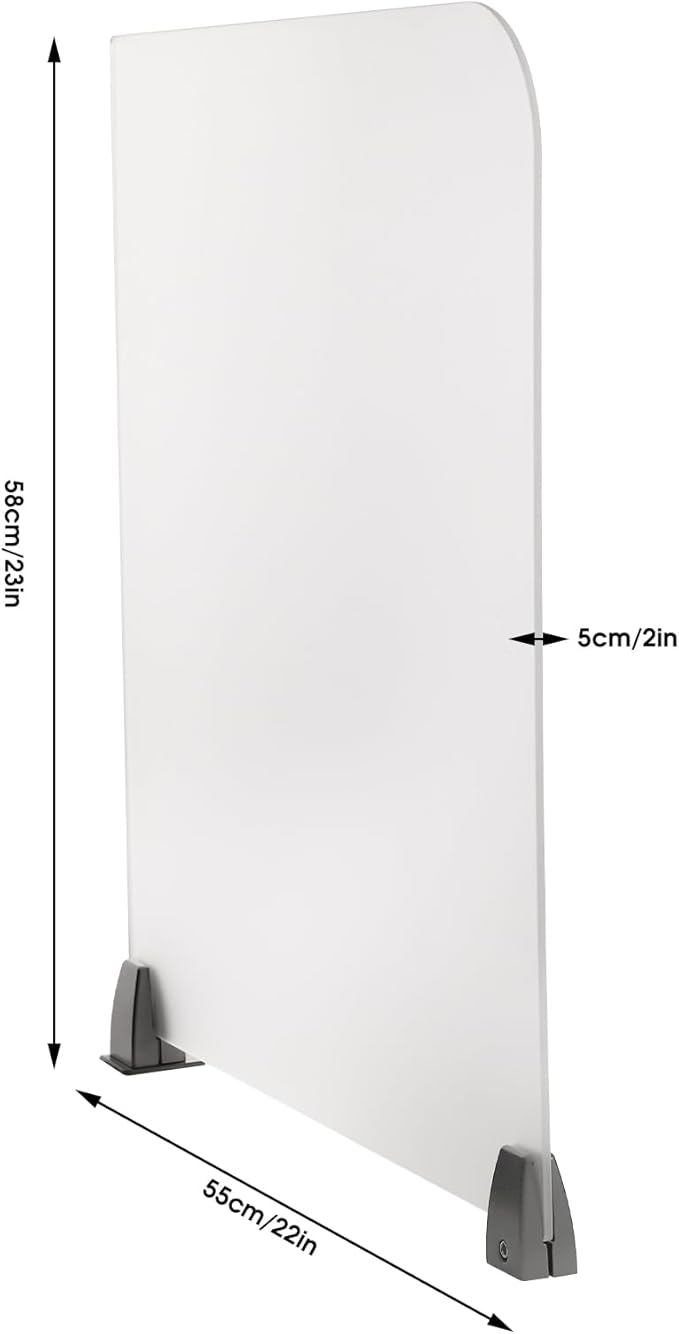 Desk Divider,2 PCS Desk Privacy Panel and Privacy Shields Frosted Acrylic Clamp-on Desk Partition for Office,School,Reception,23" x 22"
