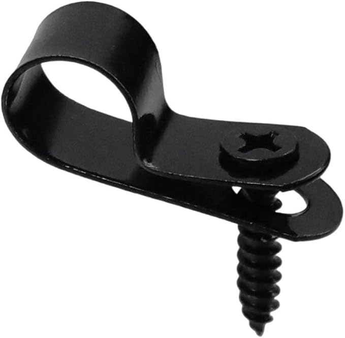Antrader R-Type Cable Clips Cable Clamp,10mm/0.39" Galvanized Steel Cable Management Cord Organizer Cable Fastener Wire Clamp with Screws,100Pcs