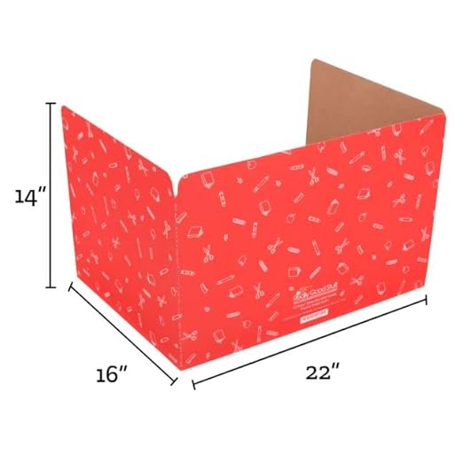 Really Good Stuff Large Privacy Shields Set of 12, Red, Matte Finish - Distraction-Free Learning - Desk Divider Boards for Students, Testing Folders, Cardboard Panels, Classroom Essentials