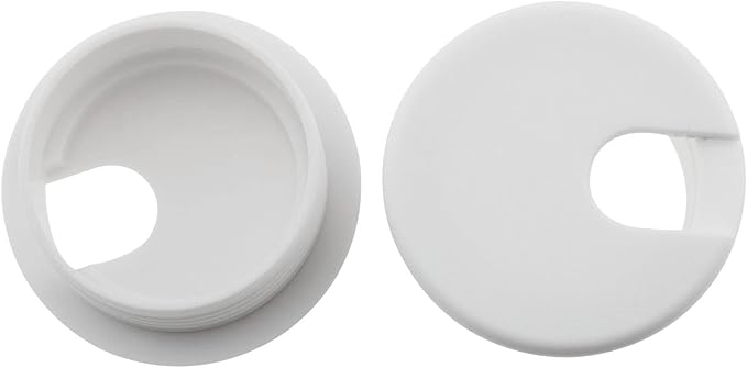 HJGarden 12PCS 1-1/2inch / 38mm Desk Grommet Wire Cord Cable Grommets Hole Cover for Office PC Desk Cable Cord Organizer Plastic Cover, White