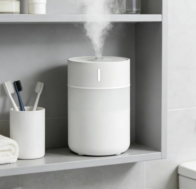Desktop Humidifier with Cool Mist, Compact Design, White