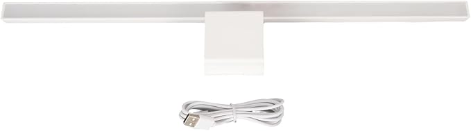 Zunate Monitor Light Bar, Stepless Dimmable Touch Control, 3 Color Modes, Asymmetric Light for Eye Protection, No Screen Glare, USB-C Powered, Fits Monitors & Laptops (White)