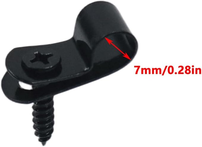Antrader R-Type Cable Clips Cable Clamp,7mm/0.28" Galvanized Steel Cable Management Cord Organizer Cable Fastener Wire Clamp with Screws,100Pcs