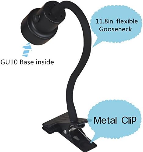 KING SHA Plug-in Clip on Picture Light with Dimmer Timer, Flexible Gooseneck Fixture Lamp with Cable, Includes 2X CRI90 Bulbs - Portable Clamp Light for Bedroom, Office, Home Lighting