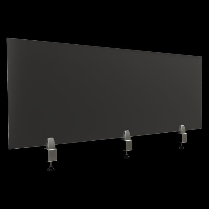 Freestanding Privacy Panel,60” x 22” Counter Desk Divider Acrylic Panels Holder Cubicle Divider for Office,School,Reception,Clamp-on Desk Partition
