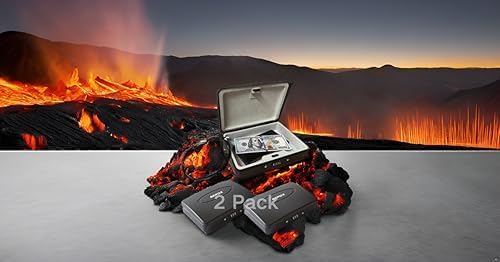 SEPOX® Water/Fire-Resistant Portable Security Case Lock Box Steel, Small Personal Travel Safe Storage Cabinet, 3-Ft Cable, Ressetable Combination Lock for Dorm, Car, Sports, Office, 2pcs Black