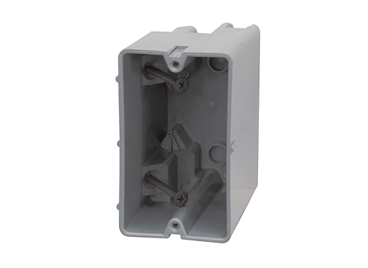 Southwire Electrical Box for Lighting Fixture, 50lb Ceiling Fan and 75lb Light Fixture Support, 22.5Cu with Depth Adjustment, 1 Gang, Gray, MSB22+