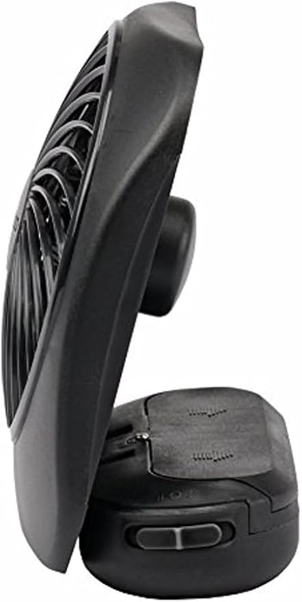 Treva 5 Inch Battery Powered Fan Portable Desk Fan 2 Cooling Speeds with Compact Folding & Tilt Design Cubicle Accessories Small Portable 2 Pack (Black)