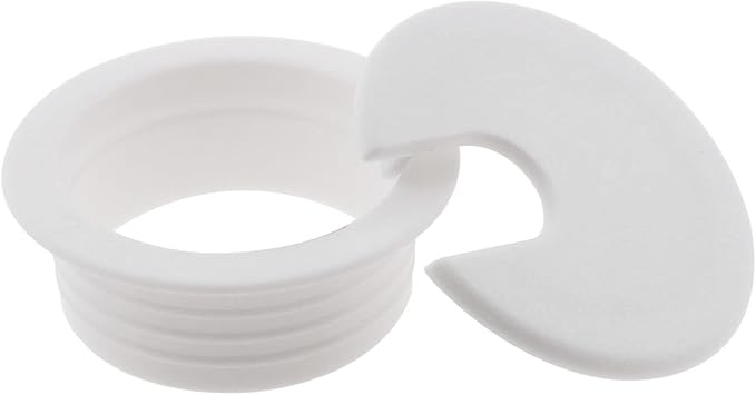 HJGarden 2PCS 1-1/2inch / 38mm Desk Grommet Wire Cord Cable Grommets Hole Cover for Office PC Desk Cable Cord Organizer Plastic Cover, White