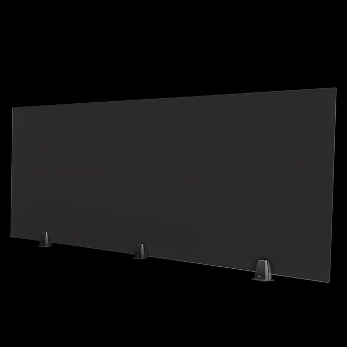 Freestanding Privacy Panel,60” x 22” Counter Desk Divider Acrylic Panels Holder Cubicle Divider for Office,School,Reception,Clamp-on Desk Partition