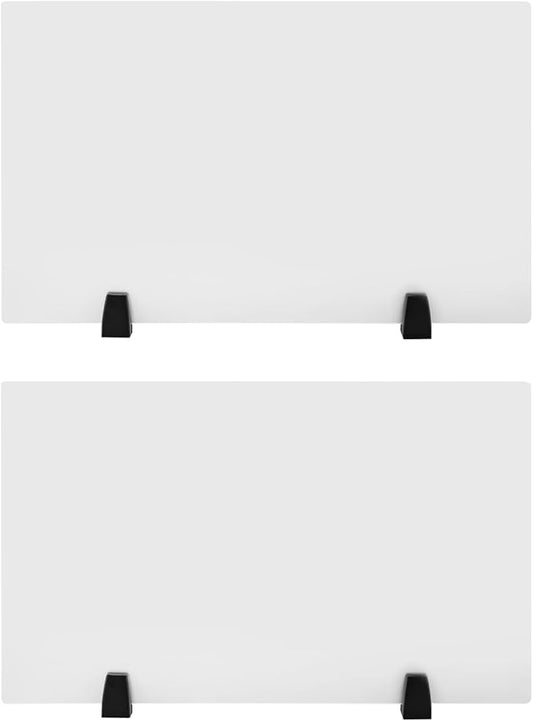 2 Pack Desk Privacy Panels, Clamp-on Acrylic Office Desk Divider, Office Partitions 30" x 18"