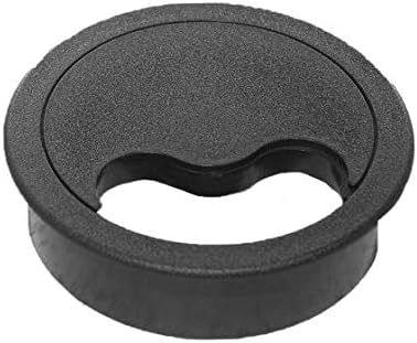Heavy Duty Floor Grommet w/Cover 4 Inch | Black ABS Plastic Grommet for Cable Organization | Great to Organize Cables | Easy Installation