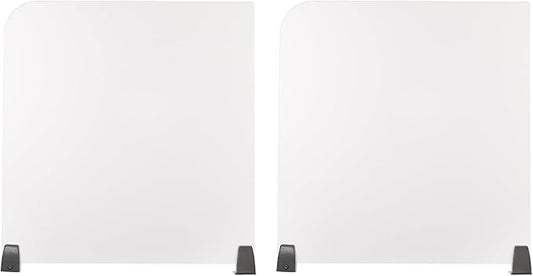 2-Piece Desk Dividers, 23" x 22" Desk Privacy Panels, Frosted Acrylic Office Partitions, Table Divider with Clamps, Privacy Dividers for Schools Office Call Centers Workstation