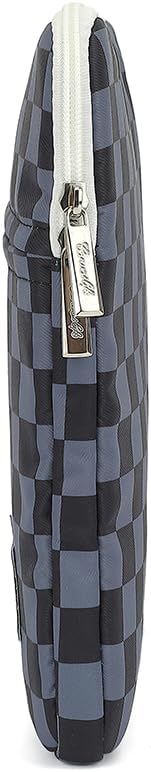 Canvaslife Black Checker Pattern 13 inch Canvas Laptop Sleeve with Pocket 13 inch 13.3 inch Laptop 13 case13 Sleever