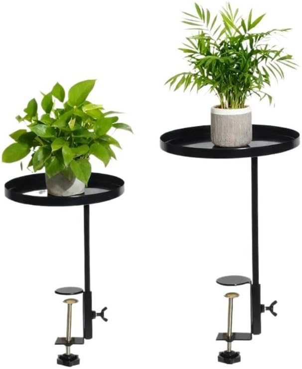 2Pack 8.3inch Adjustable Window Plant Shelves - Metal Clamp-on Windowsill Extension Tray, Floating Planter Stand for Indoor Plants Home Decor
