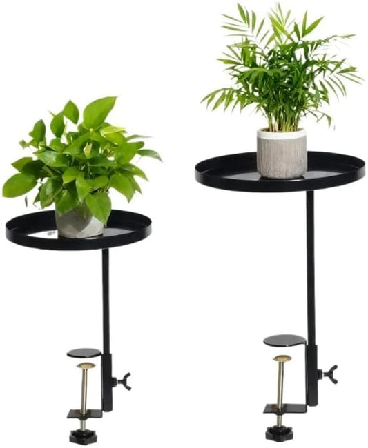 2Pack 8.3inch Adjustable Window Plant Shelves - Metal Clamp-on Windowsill Extension Tray, Floating Planter Stand for Indoor Plants Home Decor