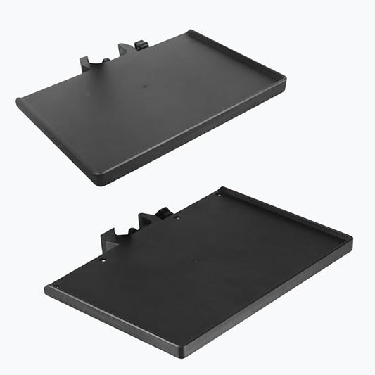 2 Pcs Universal Microphone Stand Tray, Adjustable Clamp-On Rack Tray Holder Mic Rack Stand Tray for Music Sheet, Live Streaming, Karaoke, Recording, Music Stand Accessories（5.5X7.9in，6.8X9.4in）