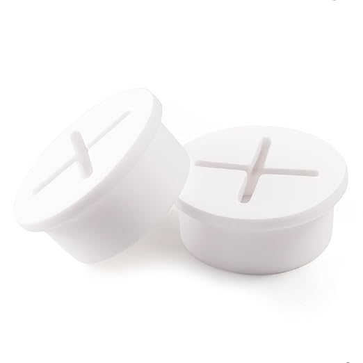 keenkee 2 PCS Cable Grommet Made of Flexible Silicone 1 Inch Desk Grommets for Table and Other Furnitures Hole Cover Cord or Wire Pass Through White Color