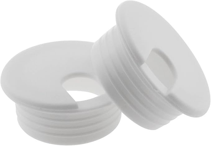 HJGarden 2PCS 1-1/2inch / 38mm Desk Grommet Wire Cord Cable Grommets Hole Cover for Office PC Desk Cable Cord Organizer Plastic Cover, White