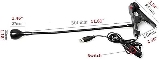 USB 3W Blacklight Fixture with Gooseneck and Clamp, 395NM LED Black Light, Portable UV Glue Curing Lamp, Black Light Lamp for Posters, Art Resin Curing, Blacklight Party, Face Paint