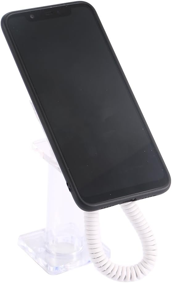 Vctitil Mobile Phone Anti-Theft Display Stand Transparent Square Bracket with Spring Wires and Cables Durable Mobile Phone Base for Store Sales Stand (Stand Size: 2.08 x 2.08 x 4.72)