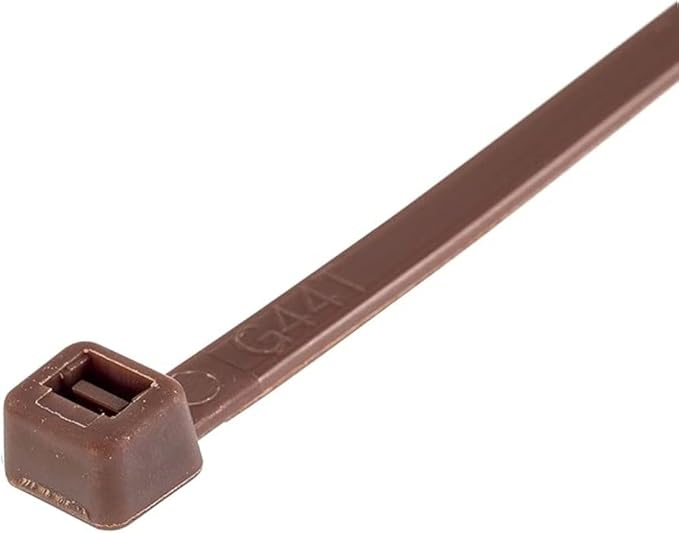 GTSE 8 Inch Brown Zip Ties, 100 Pack, 50lb Strength, UV Resistant Strong Nylon Cable Ties, Self-Locking 8" Tie Wraps