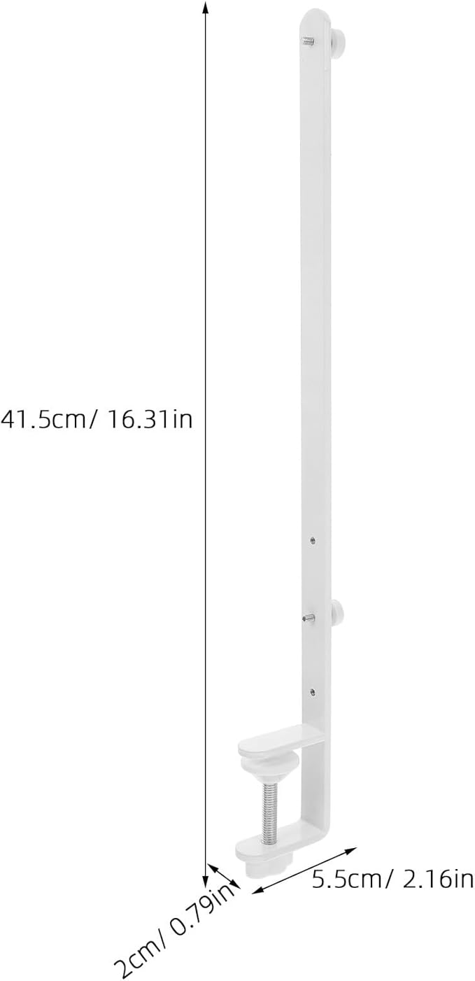 BESPORTBLE Adjustable Over The Table Rod Stand for Pegboards, Folding & Height Adjustable Desk Mount for Shelves and Workbenches, 2pcs White Organizer Holder