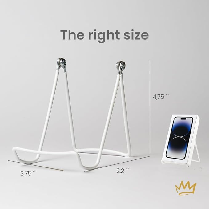 KINGDOM SOLUTIONS MADE IN USA 2-Pack Adjustable White Metal Easels - Book Stand - Sturdy Plate Stand for Art, Pictures, Books, Frames - Unique on the Market
