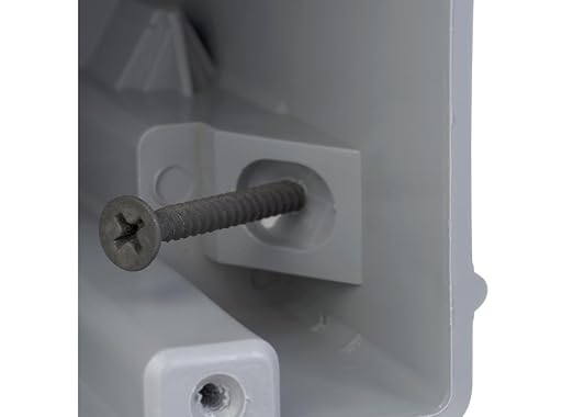 Southwire Electrical Box for Lighting Fixture, 50lb Ceiling Fan and 75lb Light Fixture Support, 22.5Cu with Depth Adjustment, 1 Gang, Gray, MSB22+
