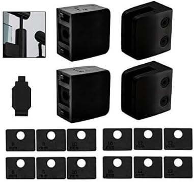 Glass Clamp - 40PCS ,for 1/3 "-1/2" Tempered Glass, Stainless Steel 304 Flat Back Square Casting- Black for Indoor/Outdoor Balustrade, Stair Handrail (LIUCHONGYANG99)