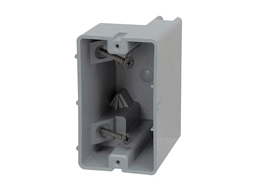 Southwire Electrical Box for Lighting Fixture, 50lb Ceiling Fan and 75lb Light Fixture Support, 22.5Cu with Depth Adjustment, 1 Gang, Gray, MSB22+