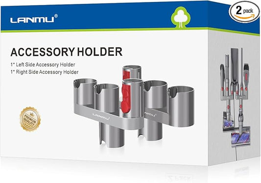 LANMU Accessory Holder Compatible with Dyson V15 V11 V10 V8 V7 Outsize Gen5 Cordless Stick Vacuum Cleaner, Drill Free Docking Station Attachments Organizer, Fit Accessories and Parts Storage